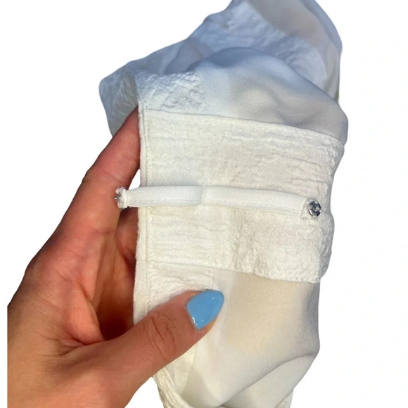 Selected Femme White Mini Textured Dress With Balloon Sleeves | Size  Small - Picture 11 of 12